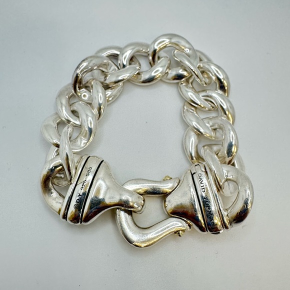 David yurman two tone buckle curb chain bracelet - Picture 8 of 11